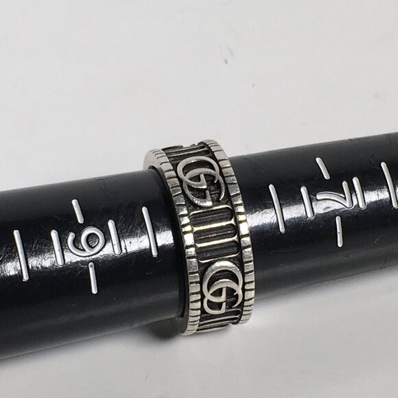 Authentic Gucci GG Marmont Sterling Silver Ring size 18 Unisex - Picture 8 of 8